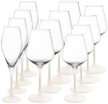 Villeroy & Boch Manufacture Rock Blanc Wein- und Sektgl&auml;ser-Set, Kristallglas, 12-teilig