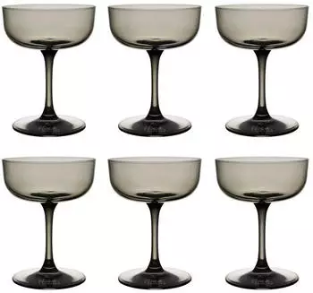 Villeroy & Boch Like Glass Sektschale / Dessertschale 100ml, rauchgrau, 6er Set
