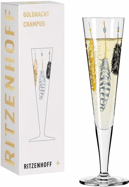 Ritzenhoff Champagnerglas Goldnacht 205 ml Kristall, Kristalloptik Gold