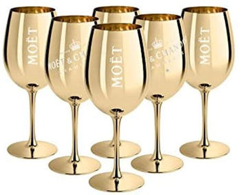 Moët & Chandon 6x Ice Imperial Champagnerglas Echtglas Gold