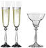 Crystalex Sektglas Angela Sektgläser & Kerzenleuchter 190 ml 3er Set 2 x Sektgläser und ein Kerzenleuchte, Kristallglas