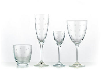 Crystalex Sektglas Kate Sterne geschliffen Sektgläser 220 ml 6er Set Kristallglas, geschliffen, Kristallglas