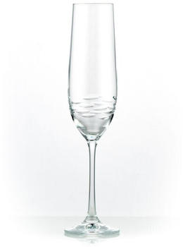 Crystalex Sektglas Viola Stone klar geschliffen 190 ml 6er Set Kristallglas, poliertem Schliff
