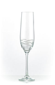 Crystalex Sektglas Viola Stone matt geschliffen 190 ml 6er Set Kristallglas, matt Schliff