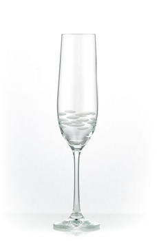 Crystalex Sektglas Viola Stone matt geschliffen 190 ml 6er Set Kristallglas, matt Schliff