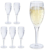 Relaxdays - Sektgl&auml;ser Kunststoff, 6er Set, Bruchfest & Bpa-frei, Mehrweg Champagner
