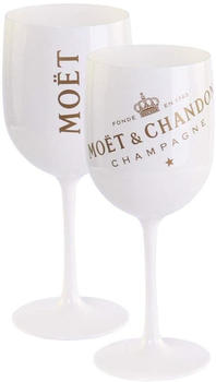 Moët & Chandon 2 x Ice Imperial Champagner Acryl-Glas 0.45l Becher Kelch weiss/gold