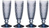 Villeroy & Boch Sektglas Boston Coloured Sektgläser 145 ml 4er Set, Blau