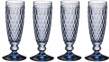 Villeroy & Boch Sektglas Boston Coloured Sektgläser 145 ml 4er Set, Blau