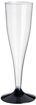 Starpak Kunststoff-Sektglas 0,1 l glasklar 20 Stück schwarz
