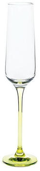 Cristalica Sektglas Sektkelch Charisma Schampus Prosecco Champagner 150ml mit grünem Stiel
