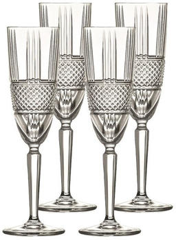 Cristalica GmbH Cristalica Sektglas Sektkelch Champagnerglas Brillante Retro Nostalgie 4er Set 190ml