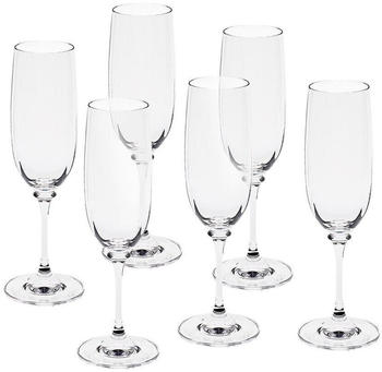 Cristalica GmbH Cristalica Sektglas 6er-Set Condor Optik 190ml Kelch Schampus Champagner Bleikristall klar