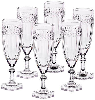 Cristalica GmbH Cristalica 6 X Sektglas Sektkelch Champagnerglas Miss Desiree 130 ml Transparent Kristallglas 18,5 cm