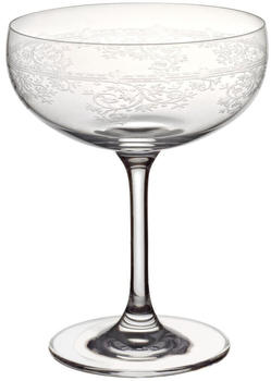 Cristalica Sektschale Schaumweinschale Champagner Kristallglas 280ml Panto Floral