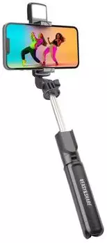 SBS Mobile Selfie Stick Tripod Light mit LED-Licht, 67cm (TETRIPOLED)