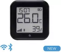 Shelly Wlan-temperatur- U. Feuchtigkeitssensor Plus H&t Gen. 3, Bt, Schwarz