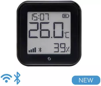 Shelly Plus H&T Gen. 3 Funk-Temperatursensor und Luftfeuchtesensor BT Wi-Fi black