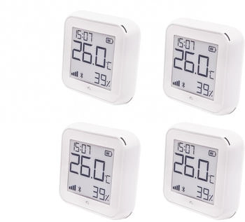 Shelly Plus H&T Gen. 3 Funk-Temperatursensor und Luftfeuchtesensor BT Wi-Fi weiß (4 Stück)
