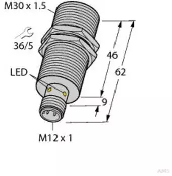 Turck Bi15U-EM30-AP6XH1141 Induktiver N&auml;herungssensor M30x1,5, sn=15mm, 750Hz (1636733)