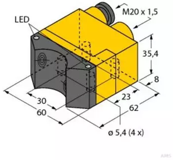 Turck NI4-DSU35TC-2AP4X2 Induktiver N&auml;herungsschalter PNP 4mm 10-65V DC nicht b&uuml;ndig (1569902)