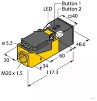 Turck 1610056 Ultraschall-Reflexionstaster RU200-CP40-LIU2N8X2T NPN 1St.
