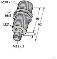 Turck Induktiver Sensor b&uuml;ndig PNP, Schlie&szlig;er BI20U-M30-AP6X-H1141