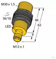 Turck Induktiver Sensor b&uuml;ndig PNP, Schlie&szlig;er BI10U-S30-AP6X-H1141