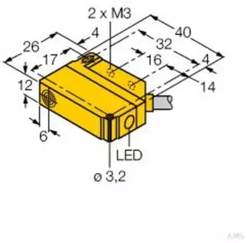 Turck BI5U-Q12-VP6X2 Induktiver Sensor 7M (1635529)