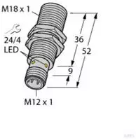 Turck Induktiver Sensor b&uuml;ndig PNP, Schlie&szlig;er BI8-M18-AP6X 7M