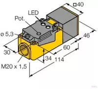 Turck Kapazitiver Sensor BC20-CP40-VP4X2 25160 b&uuml;ndig PNP (L x B x H) 114 x 40...