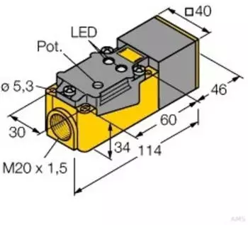 Turck BC20-CP40-VP4X2 Kapazitiver N&auml;herungsschalter 40x40mm 20mm Schaltabstand (25160)