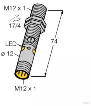 Turck M12PFF25Q8 Opto Sensor Lichttaster Hintergrundausblendung (3077191)