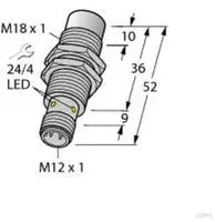 Turck Induktiver Sensor nicht b&uuml;ndig PNP, Schlie&szlig;er...