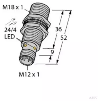 Turck Bi5U-MT18-AP6X-H1141 Induktiver N&auml;herungssensor M18 10-30VDC PNP (1635240)