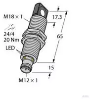 Turck 1610106 Ultraschall-Reflexionstaster RU100U-M18MS-AP8X2-H1151 PNP 1St.