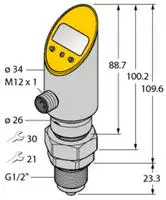 Turck Druckschalter 1 St. PS010A-508-LI2UPN8X-H1141 0 bar bis 10 bar