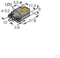 Turck Induktiver Sensor b&uuml;ndig NPN, Schlie&szlig;er BI3-Q06-AN6X2