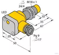 Turck Induktiver Sensor nicht b&uuml;ndig NAMUR NI10-EG18SK-Y1X