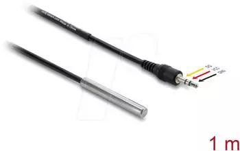 DeLock Temperaturf&uuml;hler-Kabel DS18B20 3,5mm Klinke 1m (91387)