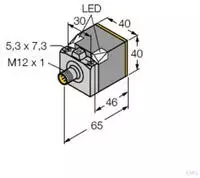 Turck Induktiver Sensor b&uuml;ndig NPN, Schlie&szlig;er BI15U-CK40-AN6X2-H1141