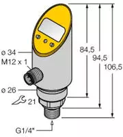 Turck Druckschalter 1 St. PS01VR-304-2UPN8X-H1141 -1 bar bis 0 bar