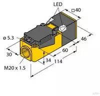 Turck Induktiver Sensor b&uuml;ndig PNP, Wechsler BI15-CP40-VP4X2/S97