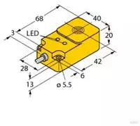 Turck Induktiver Sensor b&uuml;ndig NPN, Schlie&szlig;er BI15U-Q20-AN6X2