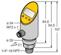 Turck Druckschalter 1 St. PS400R-303-2UPN8X-H1141 0 bar bis 400 bar