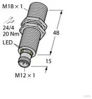 Turck 1610021 Ultraschall-Reflexionstaster RU40U-M18M-LFX-H1151 1St.
