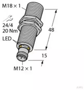 Turck RU40U-M18M-LFX-H1151 Ultraschall-Reflexionstaster (1610021)