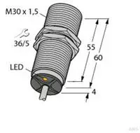Turck Induktiver Sensor b&uuml;ndig NPN, Wechsler BI10U-M30-VN4X