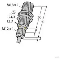 Turck Induktiver Sensor b&uuml;ndig NPN, Schlie&szlig;er BI8U-EM18WD-AN6X