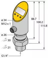 Turck Druckschalter 1 St. PS010A-501-LI2UPN8X-H1141 0 bar bis 10 bar